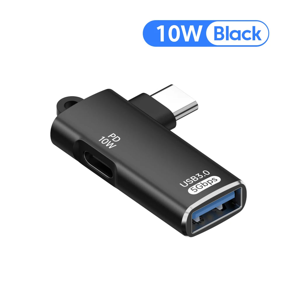 Adaptador OTG Elough 2-en-1 PD 100W (USB-C a USB-C / USB-A a USB-C) para iPhone 15/Laptops/Xiaomi/Huawei