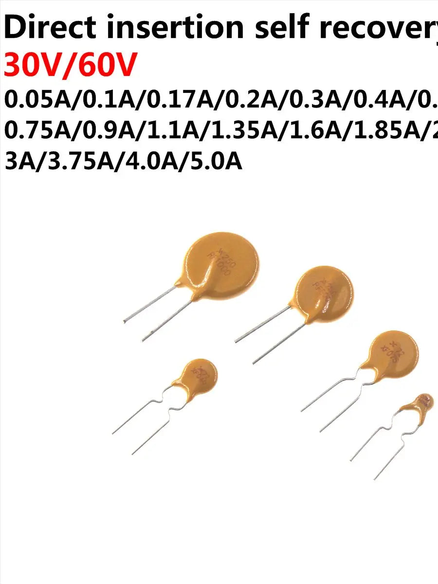 100/50/20PCSSelf-Recovery Fuse PPTC RXEF005-RXEF500 RXEF030 RXEF050 7A 9A 30V 60V 0.1A 0.2A 0.5A 1A 2A 3A 5A 0.05A-5A