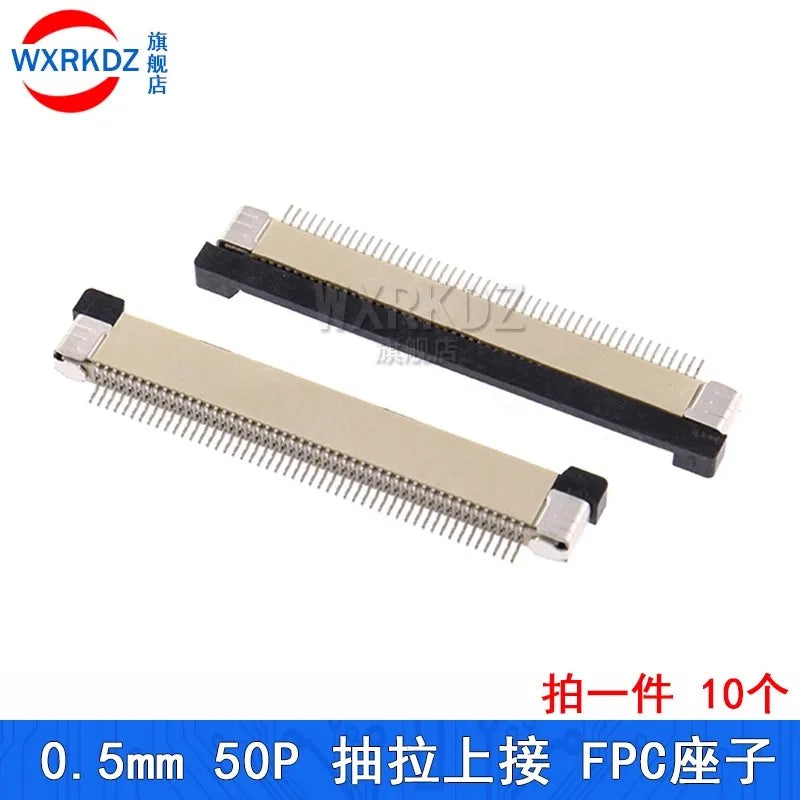10pcs 0.5mm Pitch FPC Flat Flexible Cable FFC Connector 4P 5 6 8 9 10 12 14 16 20 22 24 30 32 34 40 45 50 60 Pin Top Contact SMT