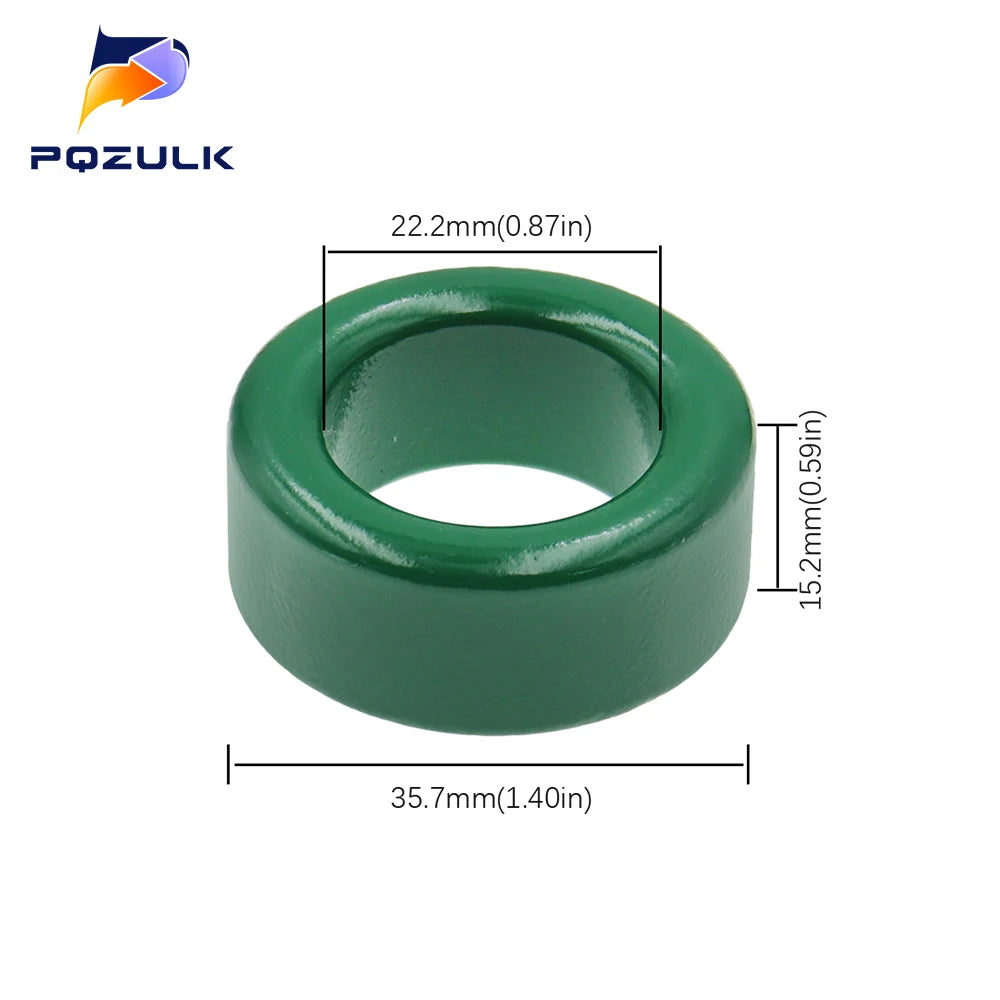 Núcleo Toroide Ferrita/Hierro Verde (36x23x15mm) para Inductores/Transformadores - Lote 2 Piezas