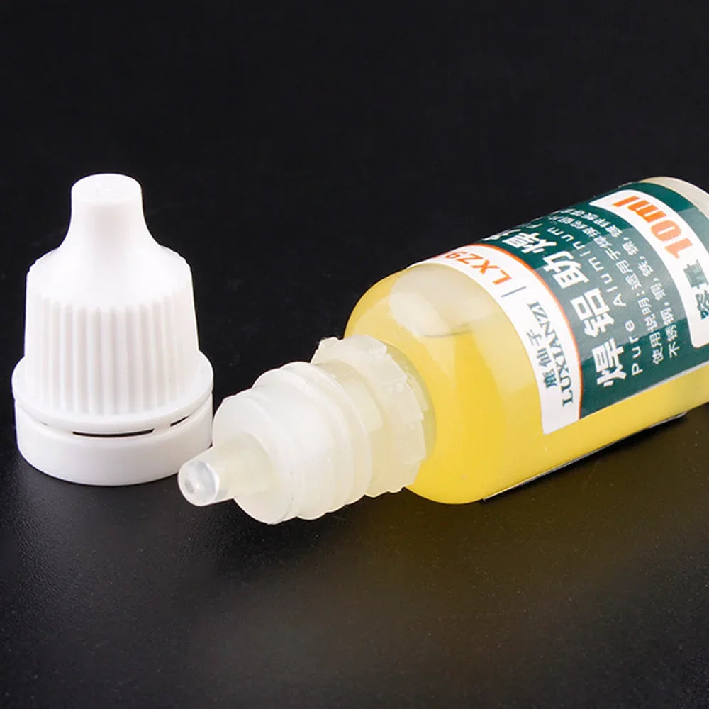 Flux Soldadura Líquido 10ml para Aluminio/Metal/Electrónica/Cobre (Sin Limpieza Agua, Soldadura Batería 18650)