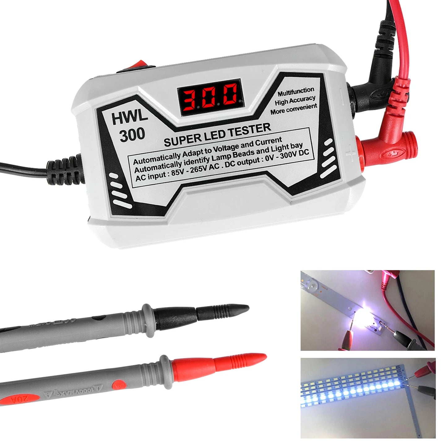 Tester LED 0-300V Output Probador Tiras Beads Mantenimiento TV LCD Inspección Multiuso