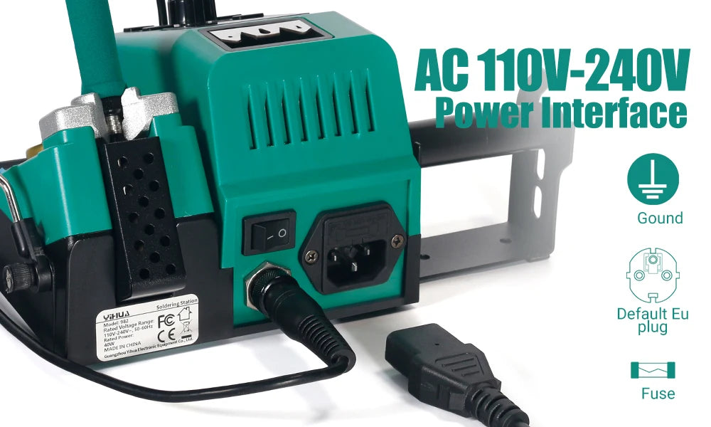 YIHUA 982 Double Solder Iron Handle C245 C210 Electronic Welding Rework Station Repaid Heating Soldering Iron Staion
