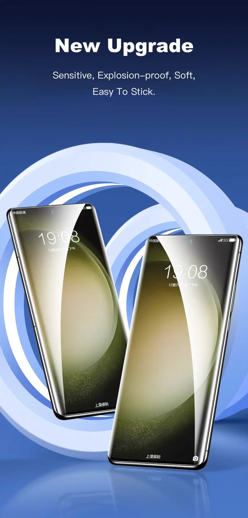Protector Pantalla Cristal Templado UV Curvo para Samsung Galaxy S24/S23/S22/S21/S20 Ultra/Plus (Compatible S24 Ultra)