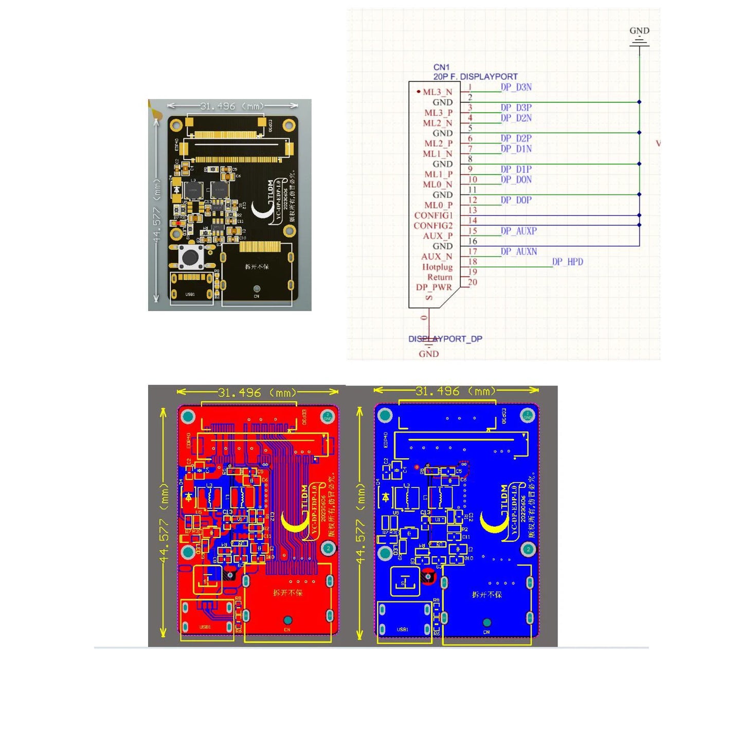 Placa Adaptador Señal DP a EDP 30pin/40pin 2K/4K/8K 2Lane/4Lane + Cable EDP
