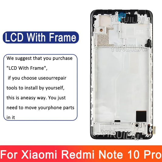 AAA Quality For Xiaomi Redmi Note 10 Pro LCD Display Touch Screen Digitizer Assembly For Redmi Note10 Pro M2101K6G M2101K6R