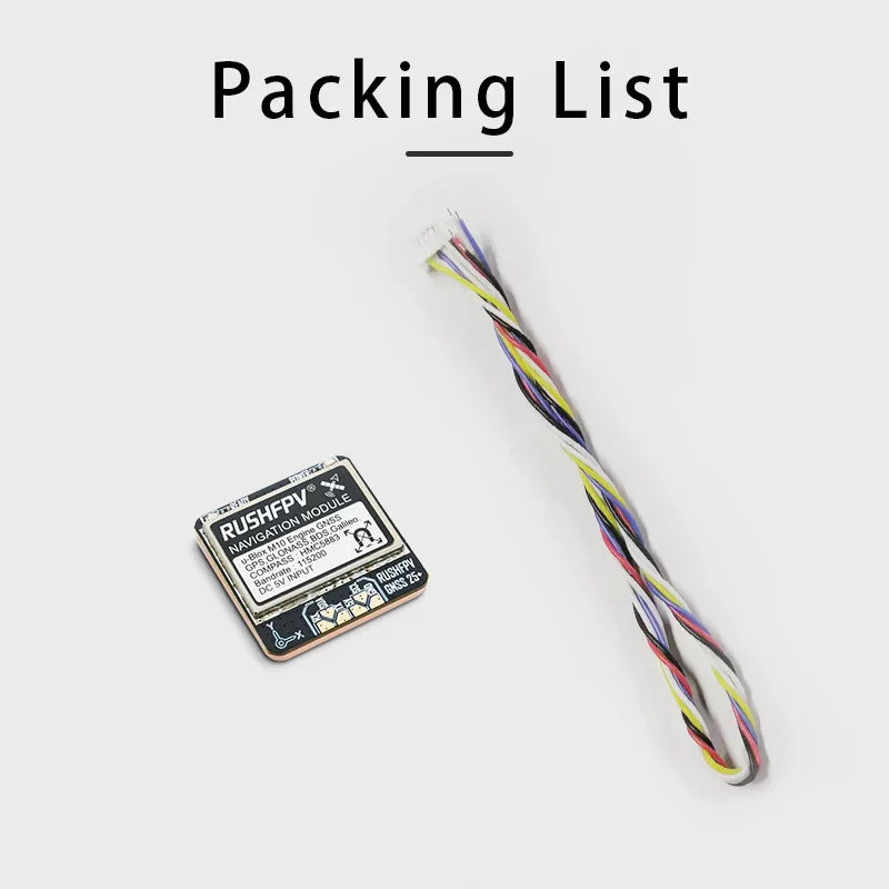 Módulo GPS GNSS RUSHFPV M10 Micro Pro Mini (10Hz, Antena Cerámica Integrada) para Drones RC FPV Freestyle