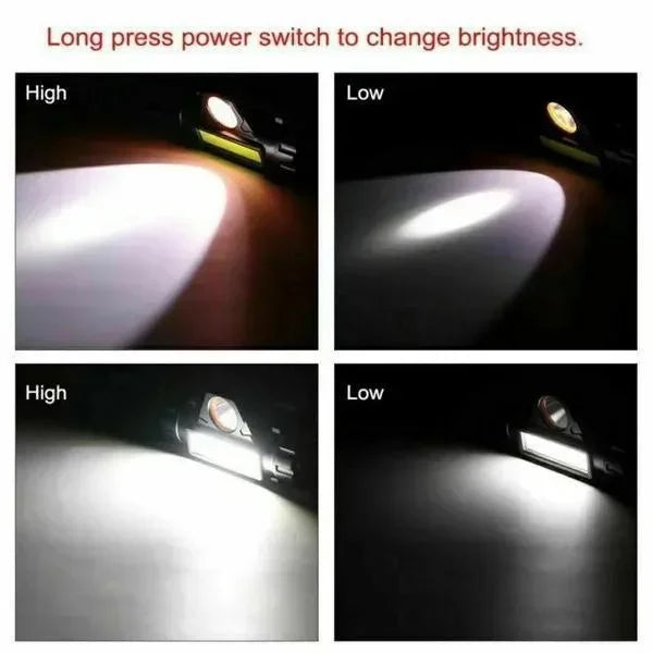 Linterna Frontal LED COB Recargable Magnética Potente Impermeable para Pesca Exterior (1-5 Unidades)