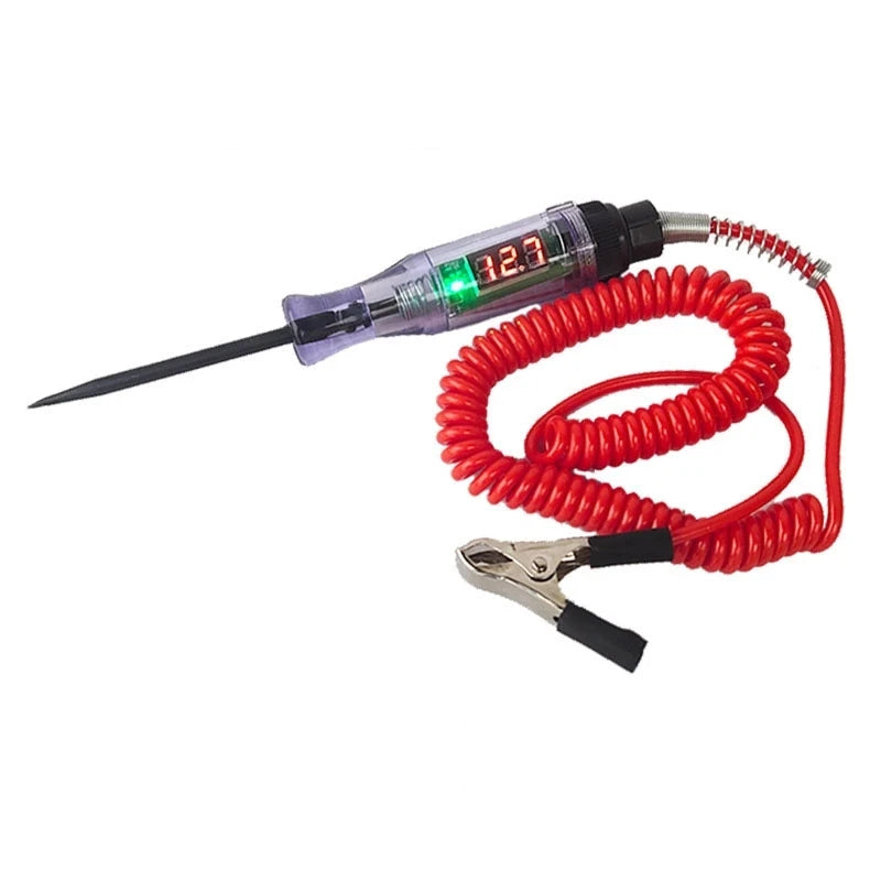 Pluma Tester Voltaje Circuito Universal Auto/Camión con Display Digital y Luz - Accesorio Reparación