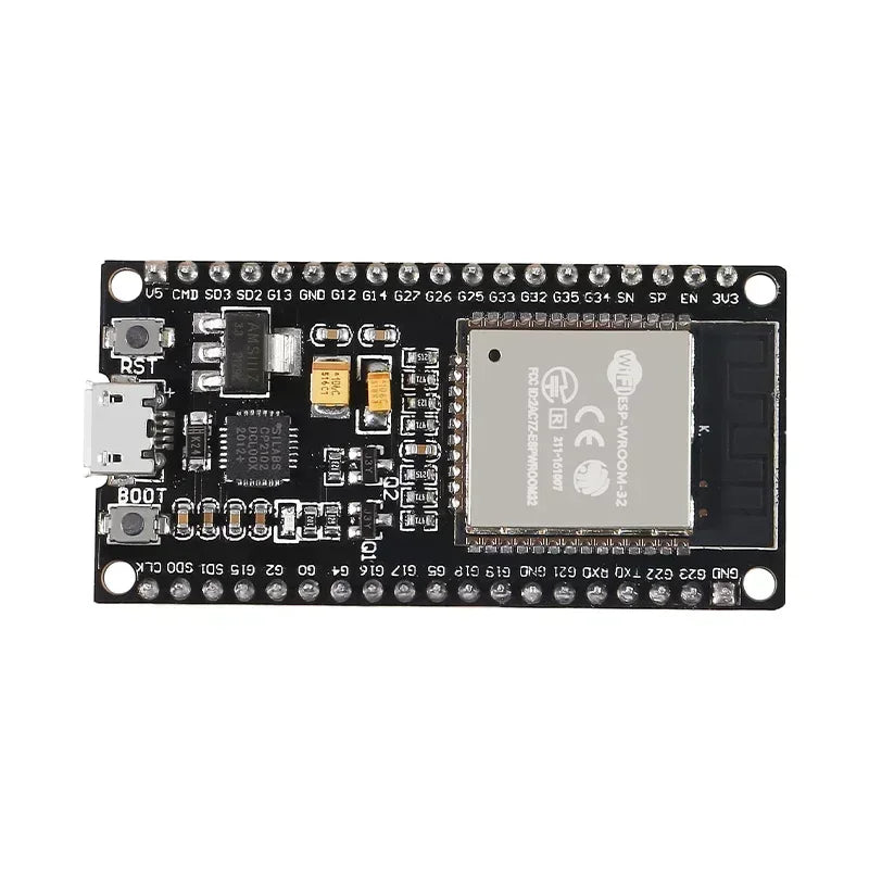 Placa Desarrollo ESP32 (30/38 Pines, ESP32-WROOM-32D/32U/32S) Módulo Inalámbrico WiFi + Bluetooth Doble Núcleo Bajo Consumo