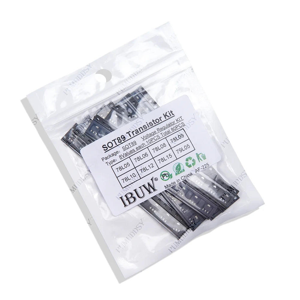 Kit Surtido Reguladores Voltaje SMD SOT-89 - 8 Tipos (78L05-15, 79L05) x 10 Unidades (Total 80 Piezas)