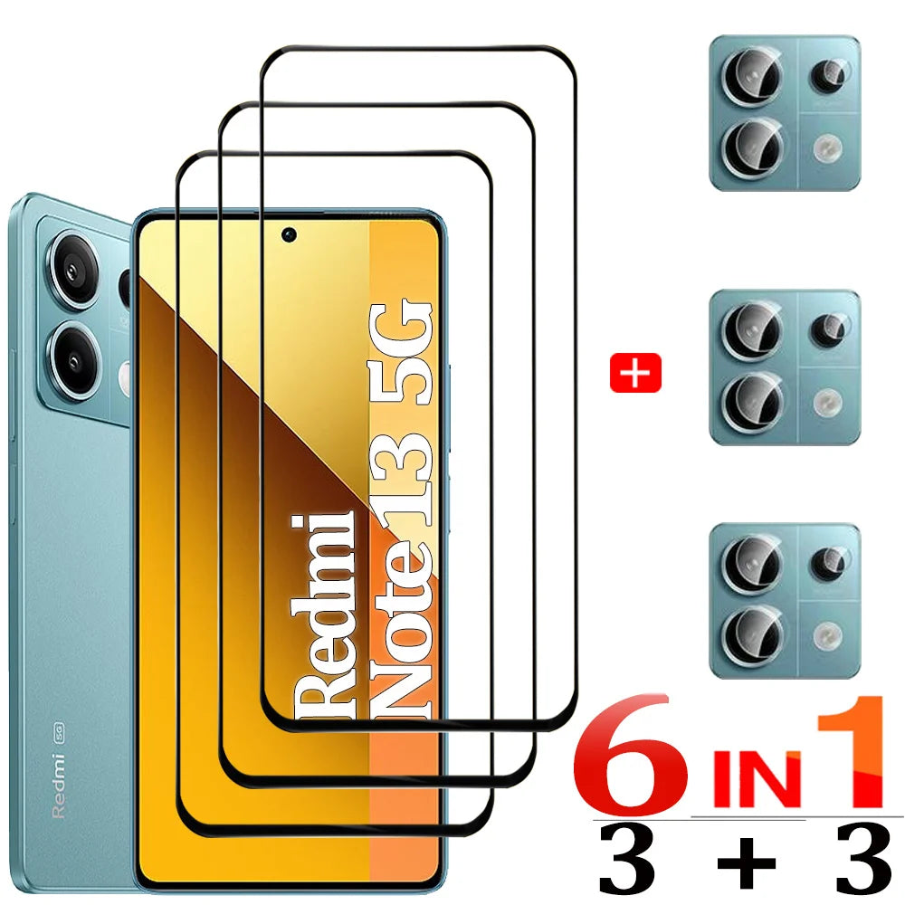 Protective Glass For Redmi Note 14 13 Pro 5G Screen Protectors Redmi Note13 12 11 10 Pro Tempered Glass & Lens Film Nota 12 Pro Plus Pelicula Cristal Templado For Redmi Note 14 Anti-Scratch Phone Front Film