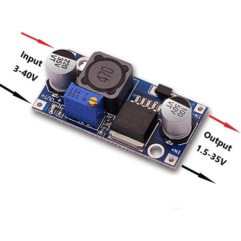 Módulo Fuente Alimentación Step-Down LM2596S DC-DC Buck Ajustable Convertidor Voltaje