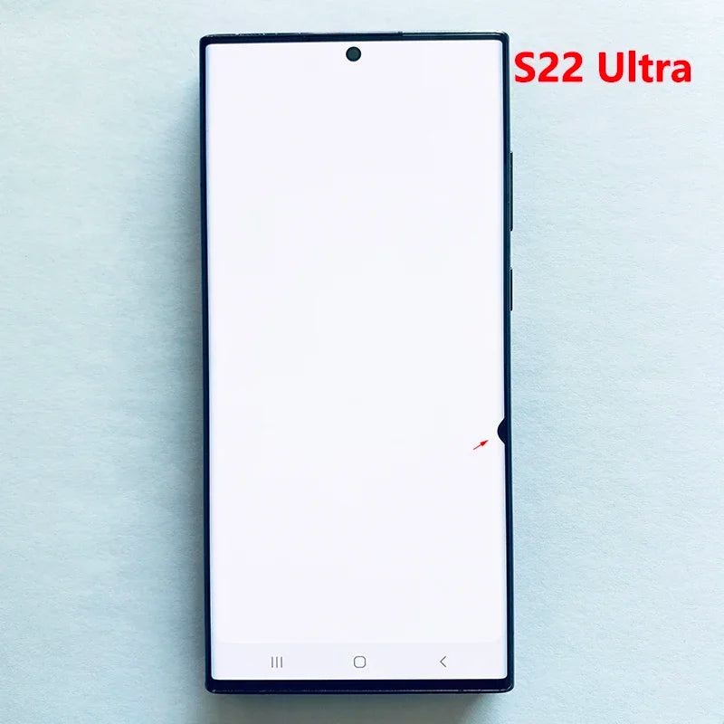 Pantalla 6.8" Super AMOLED con Marco y Digitalizador Táctil para Samsung S22 Ultra 5G (S908/S908U/S908B) (Con Defecto Estético)