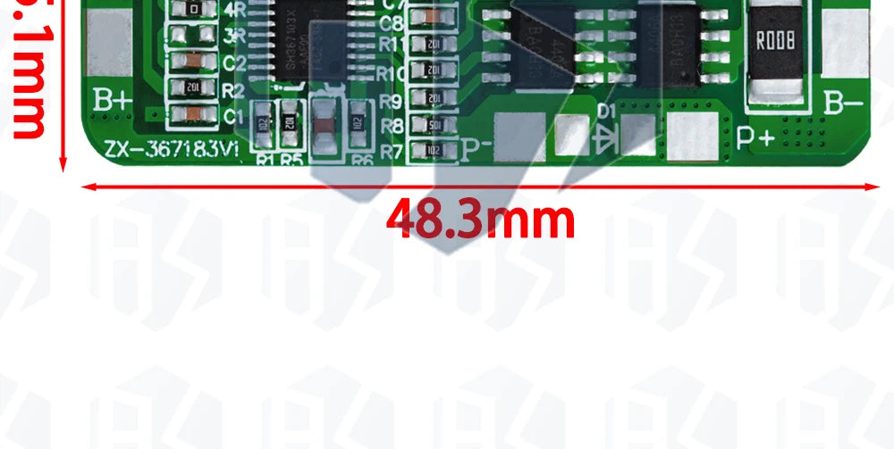 4S 20A 18650 Li-ion BMS Protection Board 4.35V Overcharge 2.5V Cutoff with 5A Continuous Discharge Cell Balancing