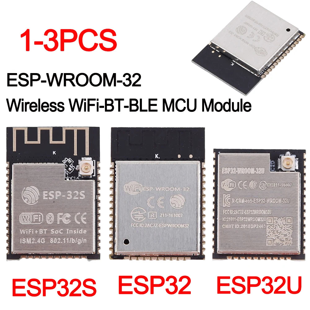Módulo WiFi Inalámbrico ESP-WROOM-32 / ESP32 / ESP32S / ESP32U (150 Mbps, CPU Doble Núcleo, Sensor Hall)