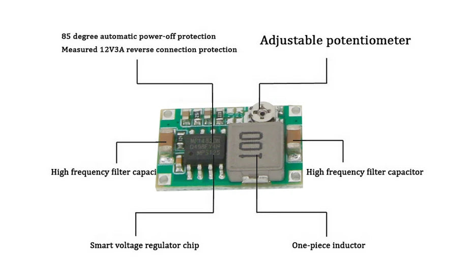 Lote 1/5/10 Pcs Mini Convertidor Step-Down DC-DC 3A 5V-23V a 3.3V/6V/9V/12V 340KHz