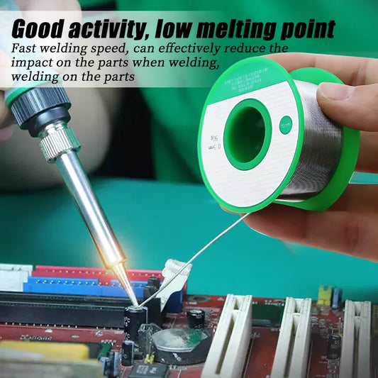 Rollo Alambre Soldadura Sin Plomo (Sn99.3/Cu0.7) Alta Pureza para Reparación Electrónica (Flux Protección Ambiental)