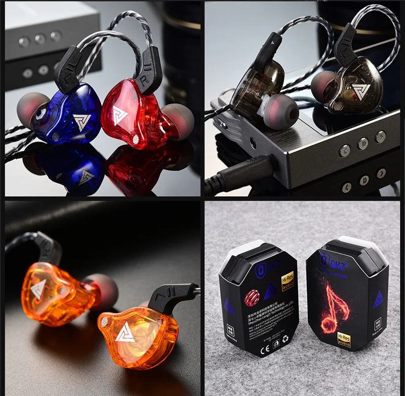 Auriculares con Cable QKZ AK6 (Driver Cobre HiFi, 3.5mm) Deportivos con Micrófono (Bajos Estéreo, In-Ear)
