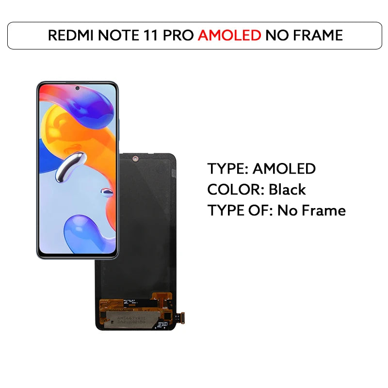 LCD Display Screen For Xiaomi Redmi Note 11 Pro 4G 5G Touch Screen Digitizer Assembly 2201116TG 2201116TI 21091116I 2201116SG
