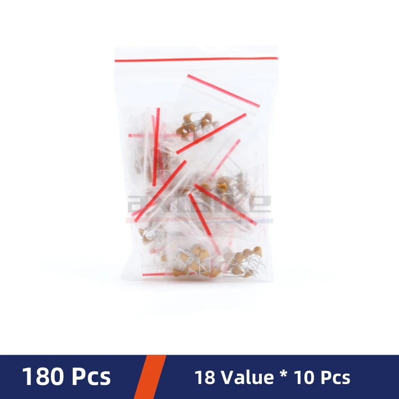 Kit Surtido Capacitores Cerámicos Monolíticos (10pF-10uF, 50V) MLCC - Pack 180/300/480/500 Piezas