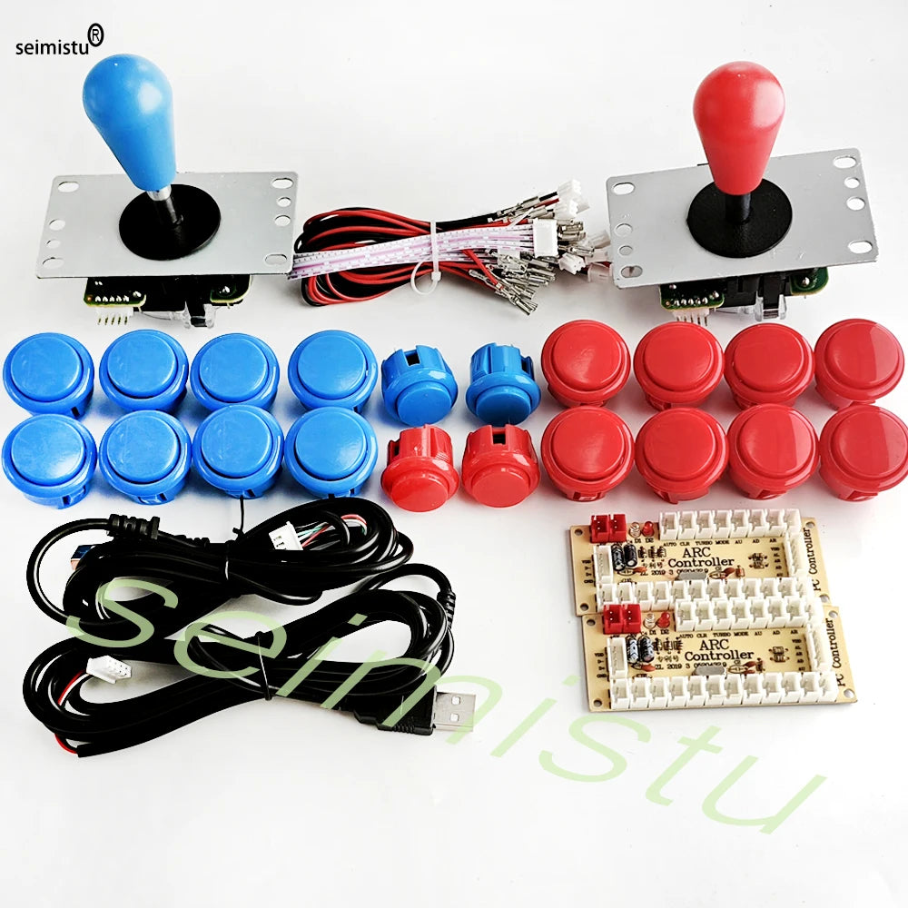 Kit DIY Joystick Arcade (Copia Sanwa) con Botones Pulsadores para PC/Raspberry Pi (Controlador USB Zero Delay)