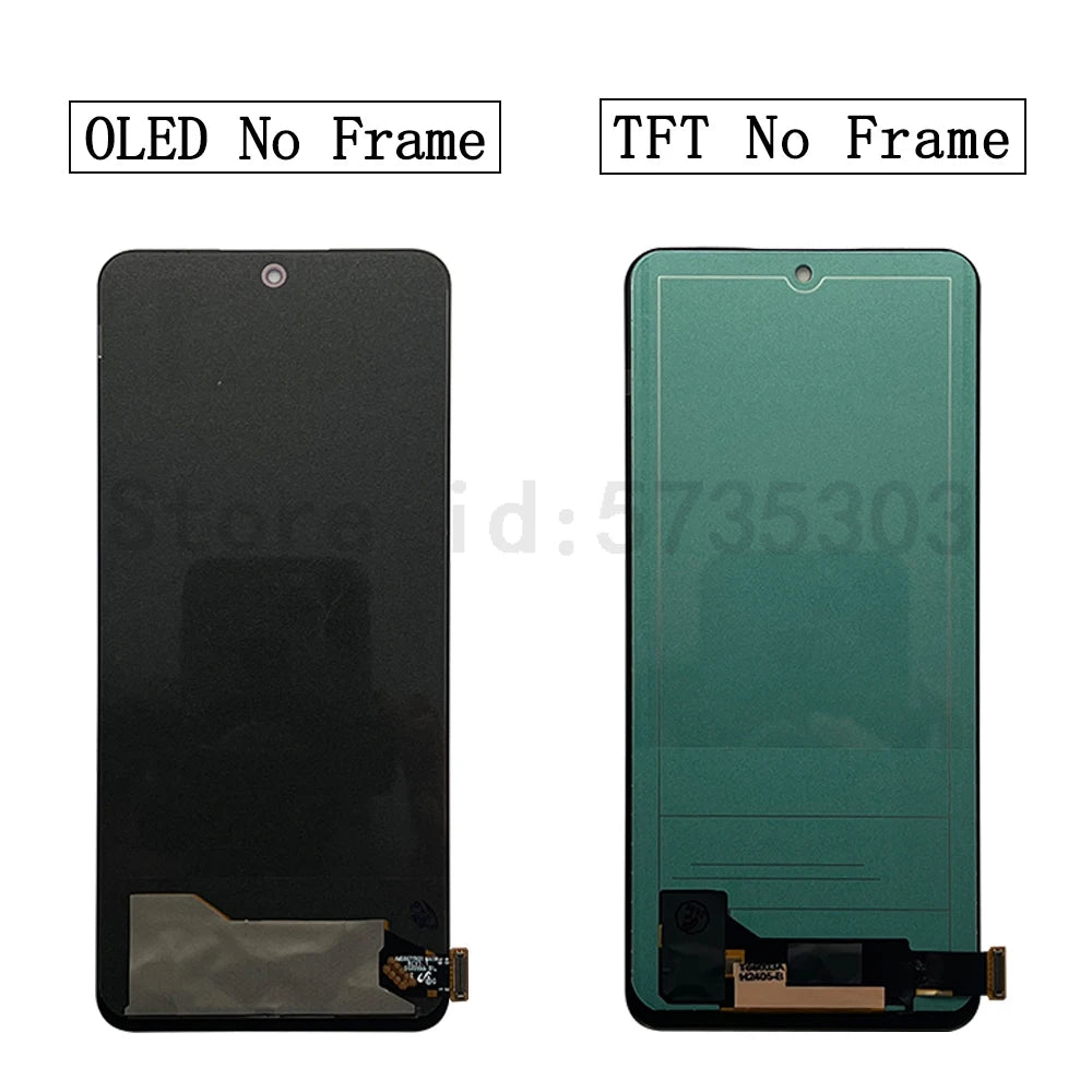 6.67" Tested AMOLED Display For Redmi Note 12 LCD Screen Digitizer For Redmi Note 12 4G 5G LCD Display 22111317G 23028RA60L LCD
