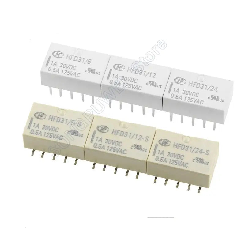 Relé Señal HFD31 SMD/DIP 10-Pin 0.5A 125VAC - Voltajes (5V/12V/24V DC) - Lote 10 Piezas