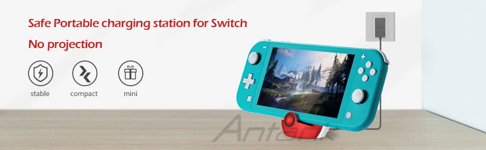 Base Carga Portátil Antank (Diseño Lindo) con Puerto USB-C para Nintendo Switch / Lite / OLED