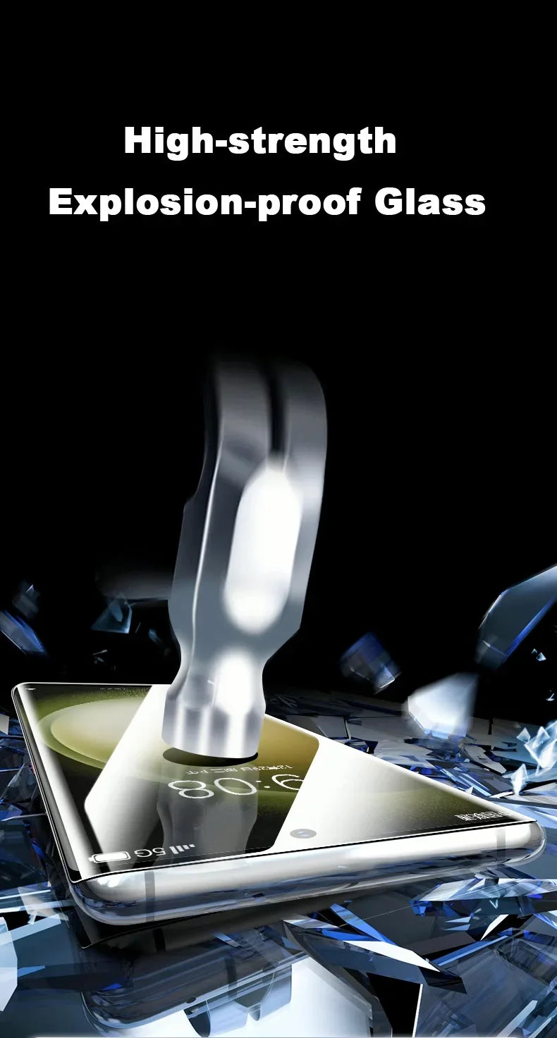 Protector Pantalla Cristal Templado UV Curvo para Samsung Galaxy S24/S23/S22/S21/S20 Ultra/Plus (Compatible S24 Ultra)