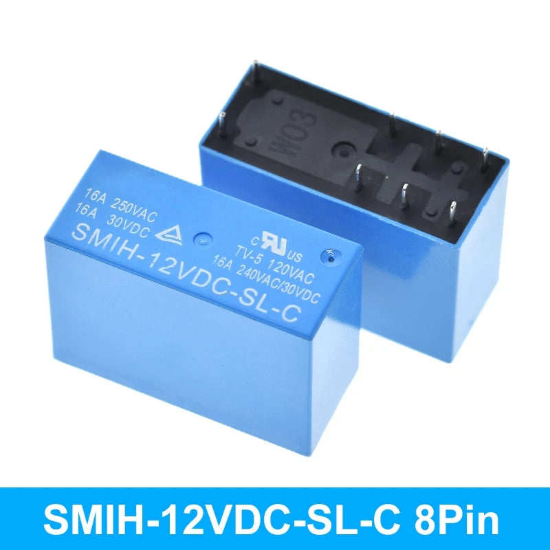 Relé Potencia SMIH 6/8-Pin 16A 250V - Bobina (5V/12V/24V DC) Contacto SL-A/SL-C - Lote 1 Pieza
