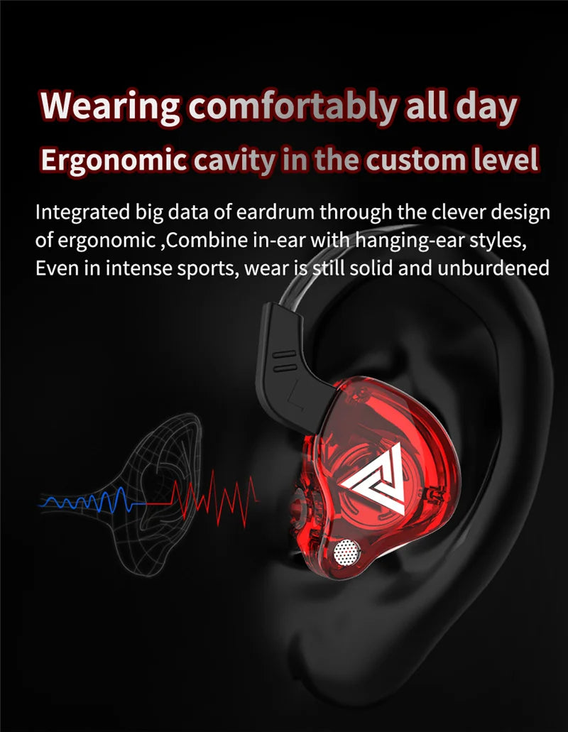 Auriculares con Cable QKZ AK6 (Driver Cobre HiFi, 3.5mm) Deportivos con Micrófono (Bajos Estéreo, In-Ear)