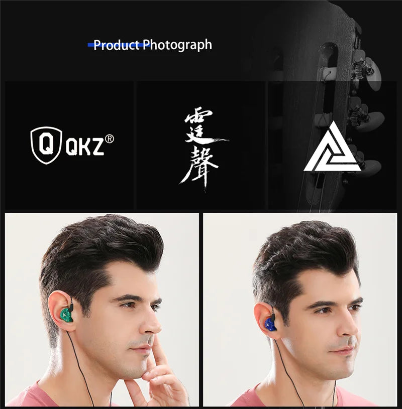 Auriculares con Cable QKZ AK6 (Driver Cobre HiFi, 3.5mm) Deportivos con Micrófono (Bajos Estéreo, In-Ear)