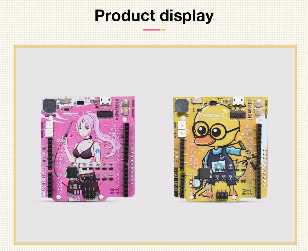 Placa Desarrollo RGBDuino UNO V1.2 Jenny (ATmega328P, CH340C) Mejora vs Arduino UNO R3 para Raspberry Pi 4/3B