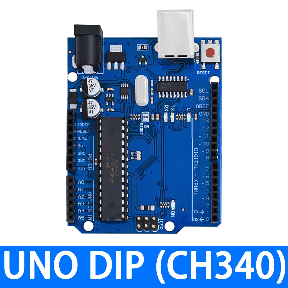 Placa Desarrollo Arduino UNO R3 (Oficial Certificada, ATMEGA16U2 + MEGA328P) con Cable USB Tipo A a B