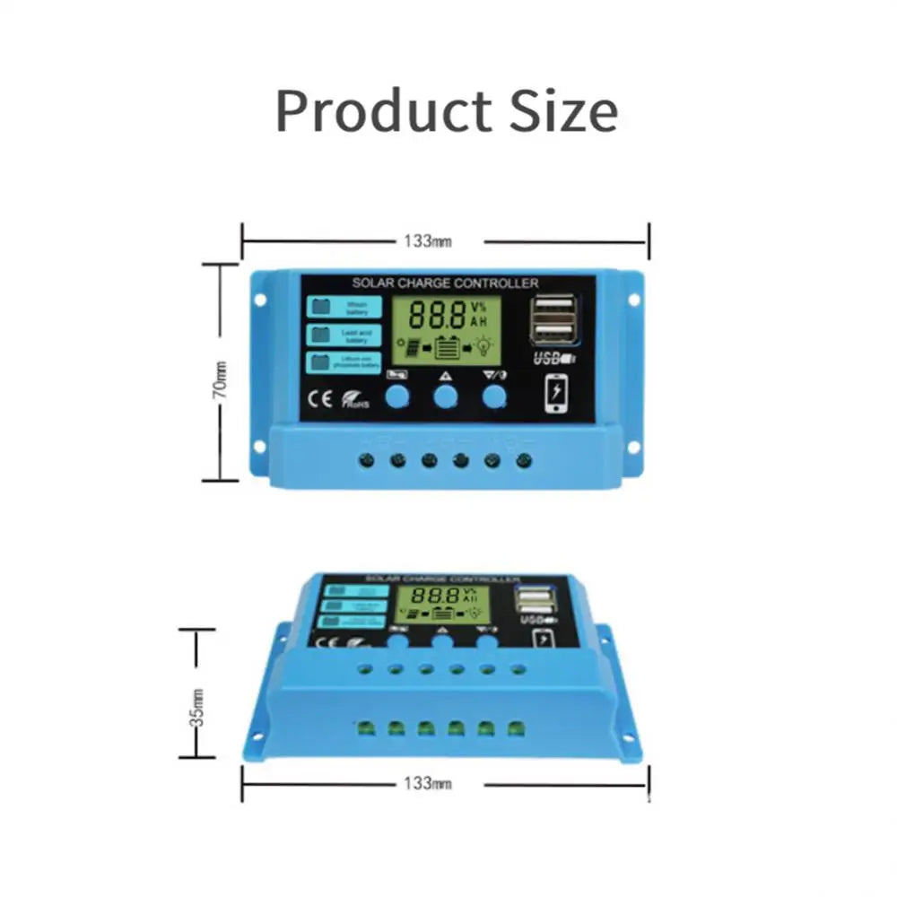 New 10A 20A 30A 12V 24V MPPT Solar Charge Controller 50VDC PV Regulator Colorful Screen For Lithium Lifepo4 GEL Lead Acid