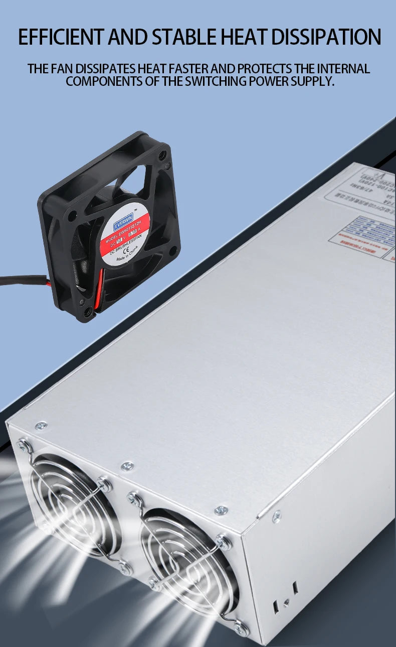 Fuente Alimentación Switching PFC MZMW 2000W Voltaje/Corriente Ajustable 0-24V a 220V CC/CV AC 100-240V a DC