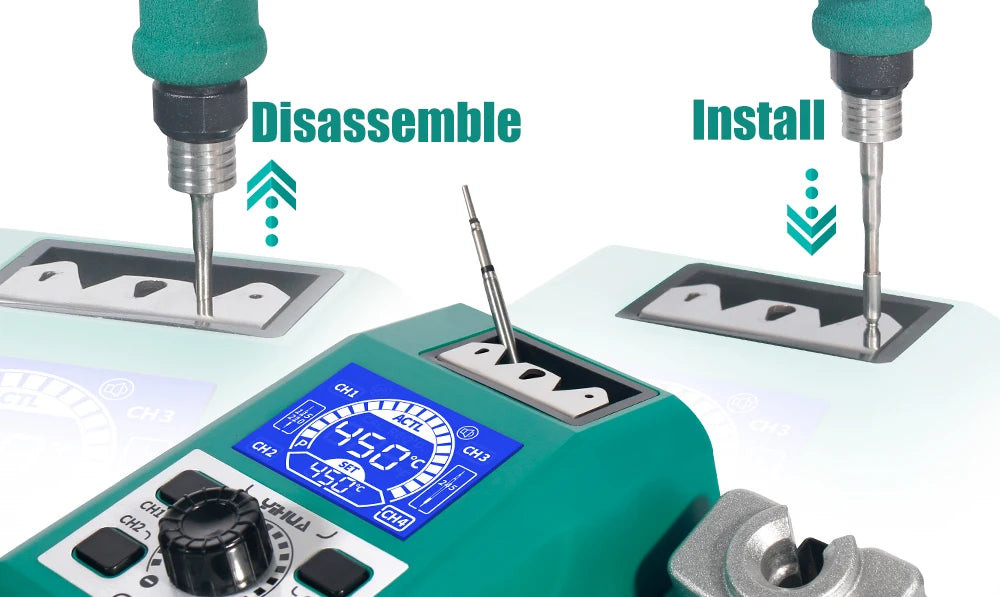YIHUA 982 Double Solder Iron Handle C245 C210 Electronic Welding Rework Station Repaid Heating Soldering Iron Staion
