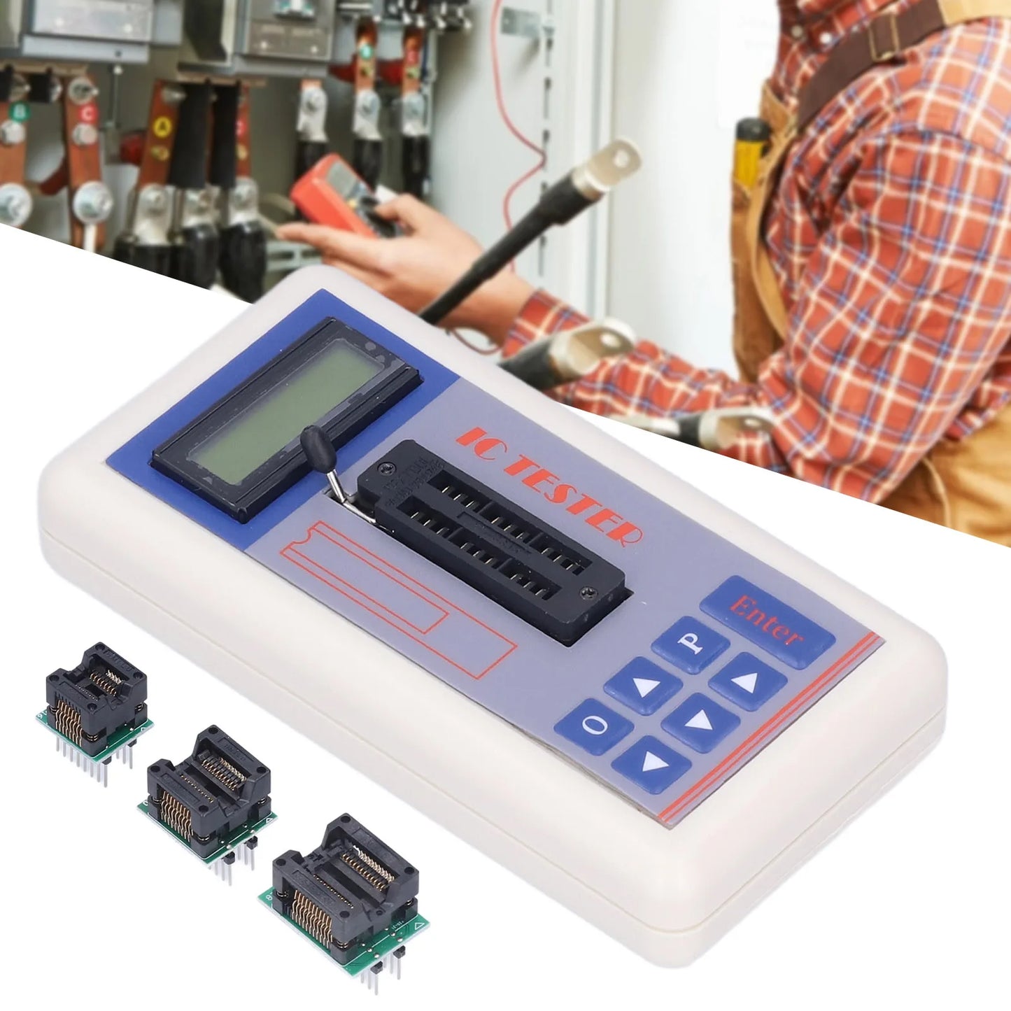 Tester Circuitos Integrados (IC) TSH-06F - Medidor Transistores (Modos 5V/3.3V/Auto)