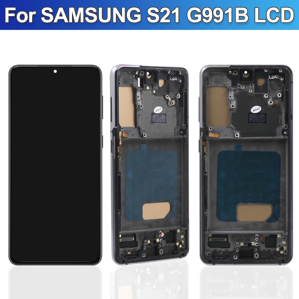 Pantalla LCD S21 probada para Samsung S21 5G G991 G991B G991W G991U, montaje de digitalizador con pantalla táctil de repuesto