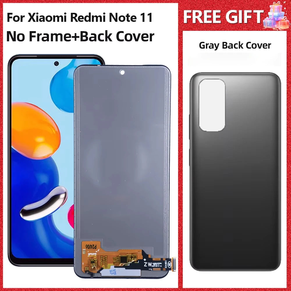 AMOLED Display For Xiaomi Redmi Note 11 LCD Touch Screen Digitizer Panel Assembly 2201117TG, 2201117TI Screen Display Replace