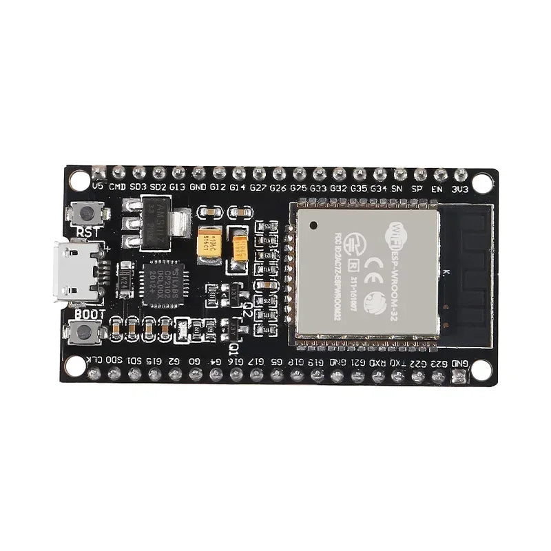 Placa Desarrollo ESP32 (30/38 Pines, ESP32-WROOM-32D/32U/32S) Módulo Inalámbrico WiFi + Bluetooth Doble Núcleo Bajo Consumo