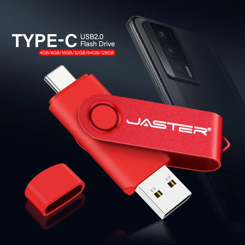 Memoria USB Flash Drive Pendrive Tipo C (32GB/64GB/128GB) con Llavero Regalo Empresarial