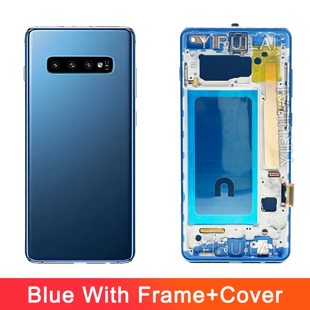 Pantalla probada S10Plus LCD con marco para SAMSUNG S10 Plus S10 + G975 G975F/DS reemplazo del ensamblaje del digitalizador de pantalla táctil