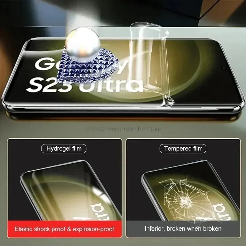Film Hidrogel Cobertura Completa para Samsung S8-S10 Plus/S10E/S20 FE/S21-S24 Ultra/Note 10+/Note 20 Ultra (4 Unidades)