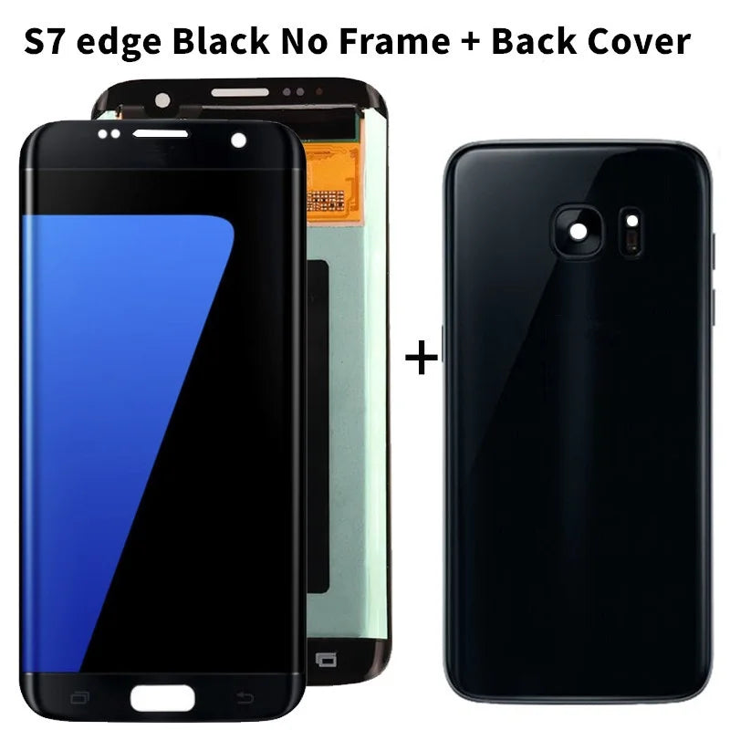 Pantalla AMOLED 5.5" con Digitalizador Táctil para Samsung Galaxy S7 Edge (G935/G935F) (Con Sombra Quemada, Probada) + Tapa Trasera
