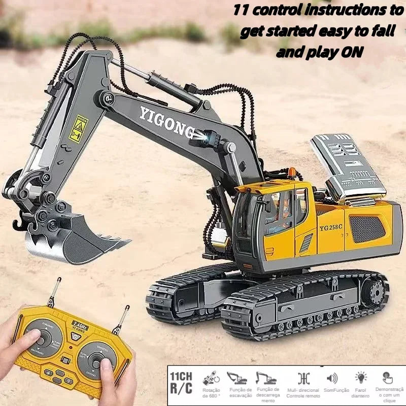 Auto Excavadora Todoterreno RC 4x4 a Batería (Drift, Acrobacias) Juguete Crawler Control Remoto para Niños Regalo