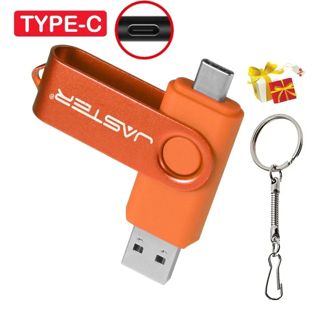 Memoria USB Flash Drive Pendrive Tipo C (32GB/64GB/128GB) con Llavero Regalo Empresarial