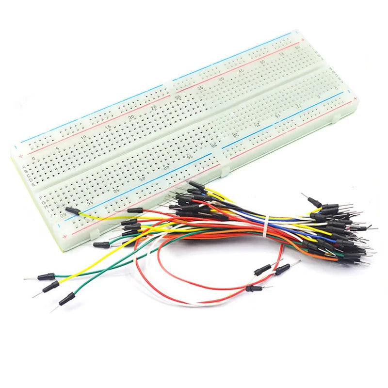 MB102 Breadboard Kit 400/830 Points Prototype Board 65 Jumper Wires U-Shaped Solderless Breadboard Jumper Cables DIY Electronics