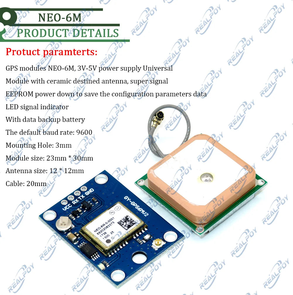 Módulo GPS NEO-6M / NEO-7M / NEO-8M (Micro USB) para Posicionamiento Satelital Arduino/STM32/C51
